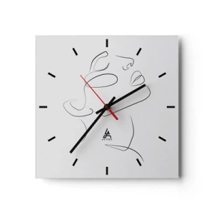 Wall clock - Clock on glass - Meanders of a Dream - 40x40 cm