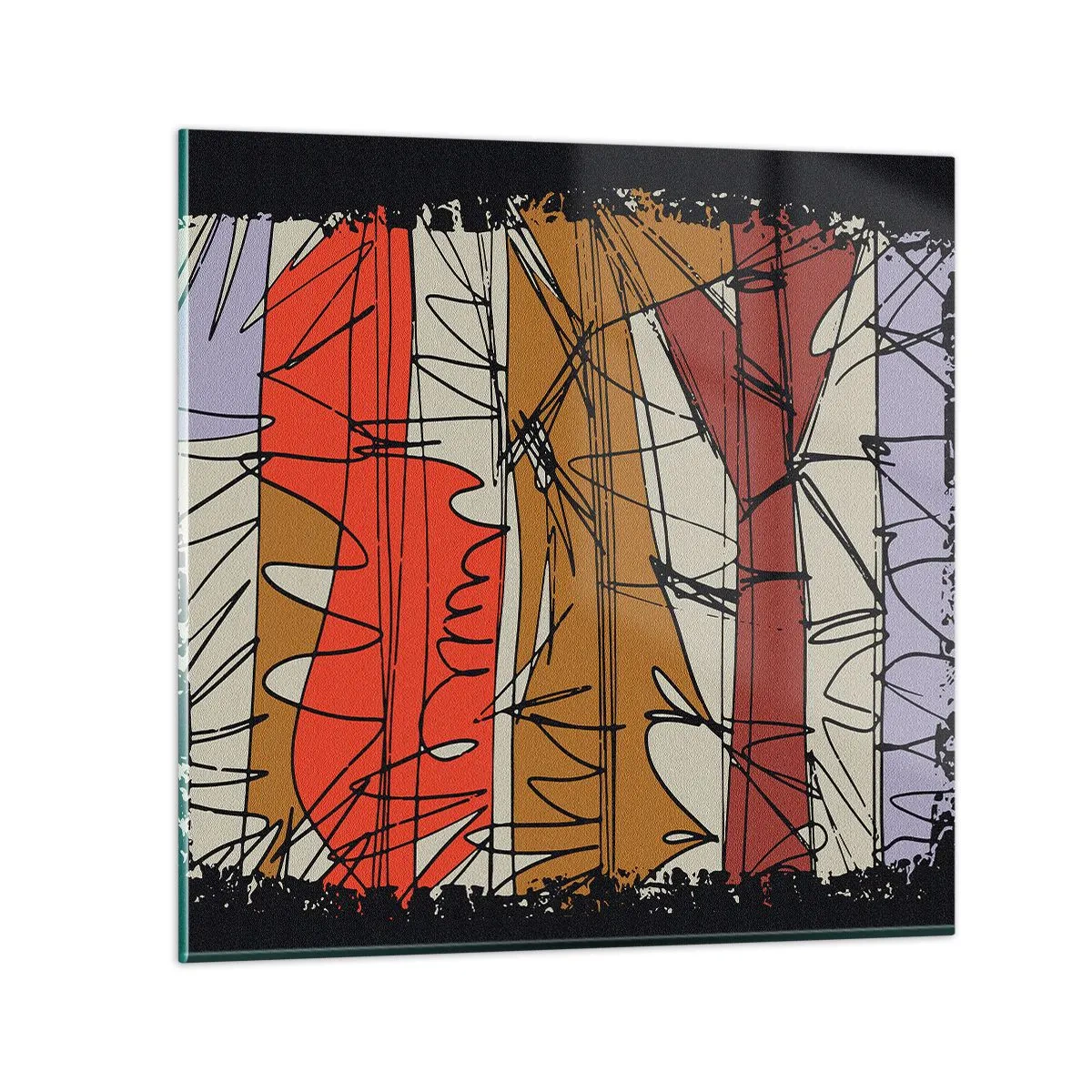 Glass picture - Spontaneous Composition - 50x50 cm