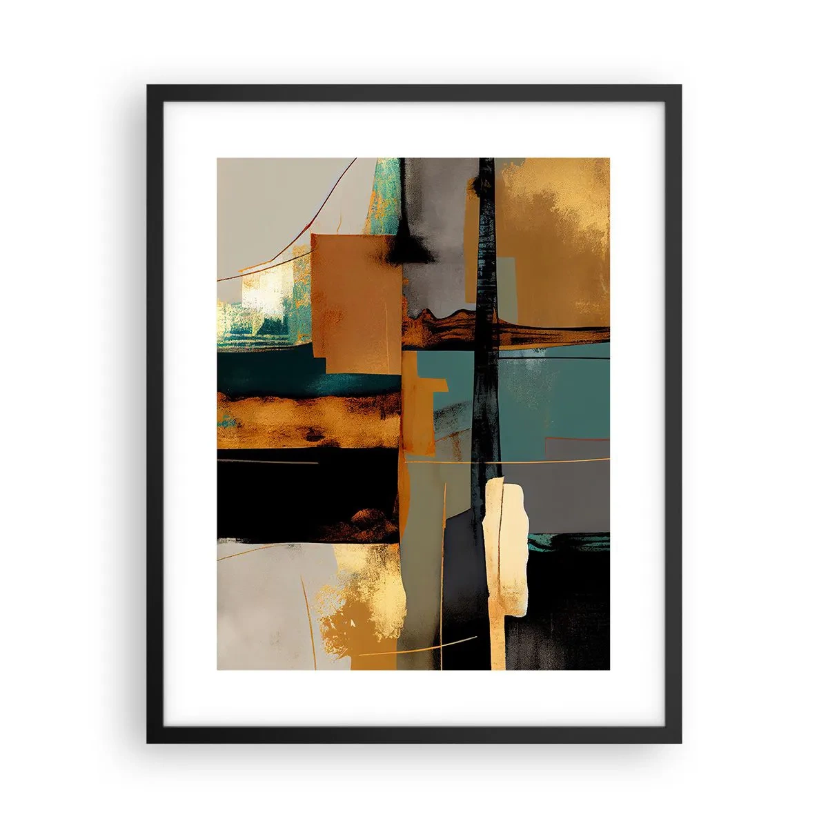 Poster in black frame - Abstract - Light and Shadow - 40x50 cm