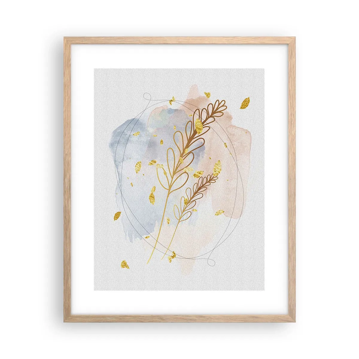 Poster in light oak frame - Golden Blast - 40x50 cm