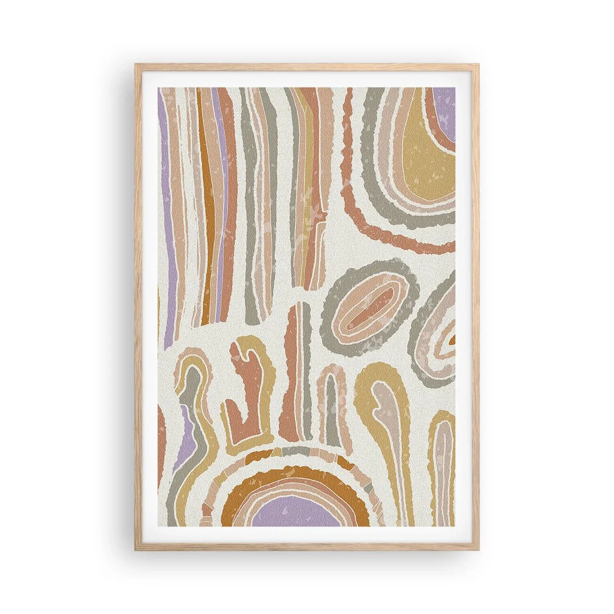 Poster in light oak frame - Colourful Cross-Sections - 70x100 cm