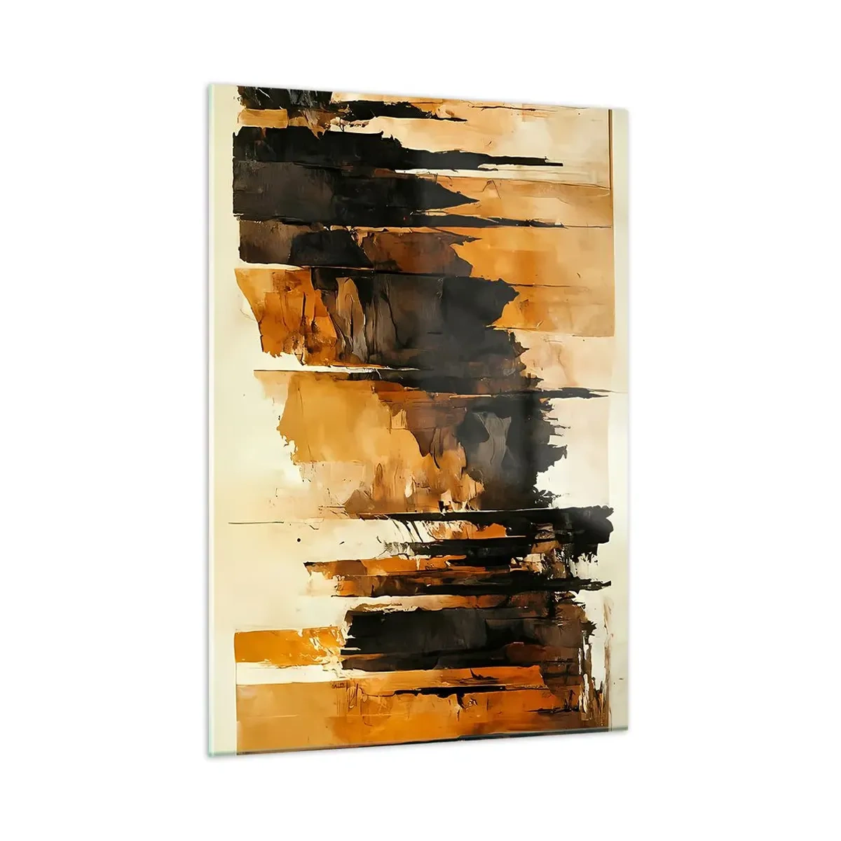 Glass picture - Harmony of Black and Gold - 50x70 cm