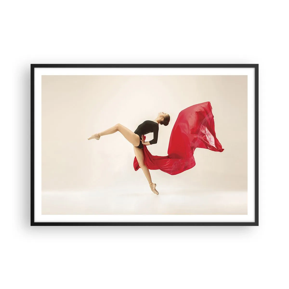 Poster in black frame - Red and Black - 100x70 cm