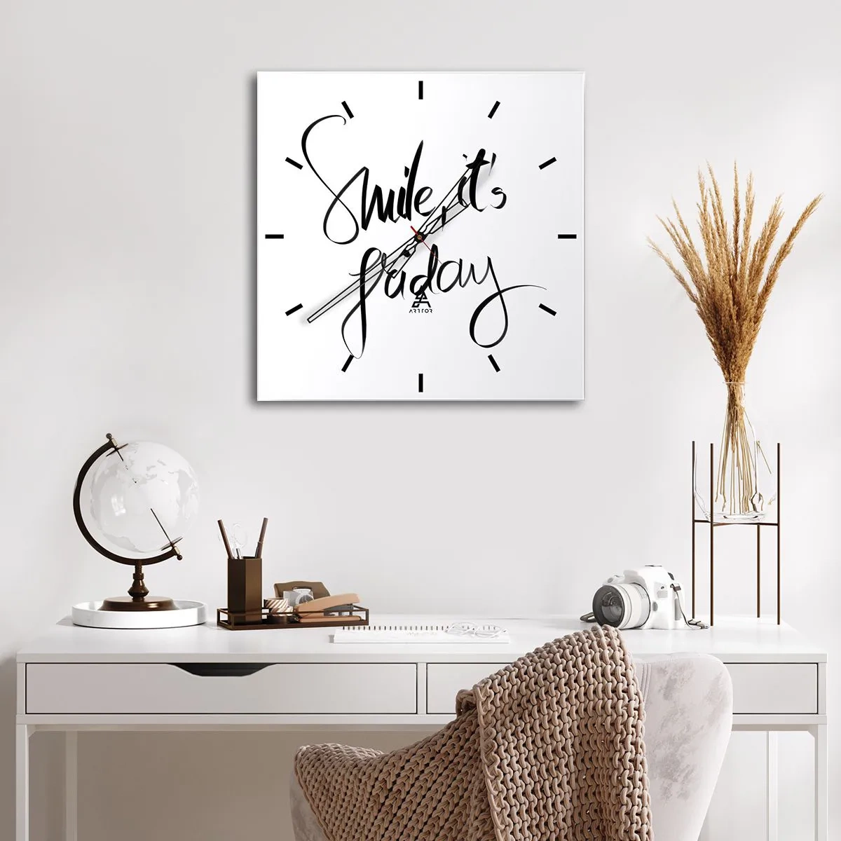 Wall clock - Clock on glass - True Joy - 40x40 cm