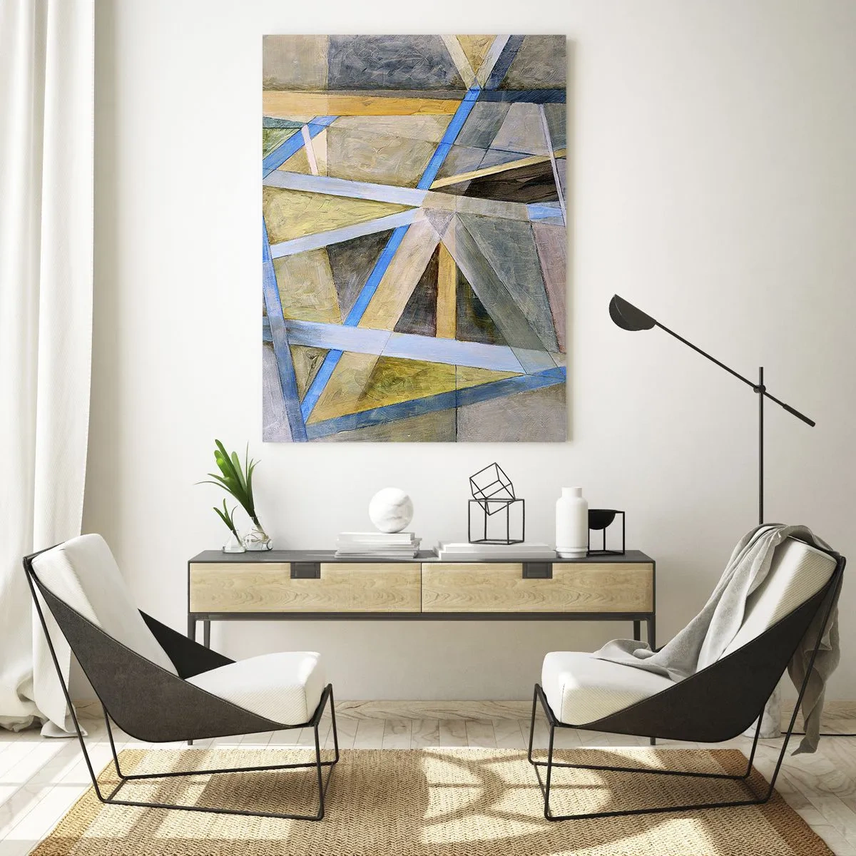 Glass picture - Straight Or Slanted? - 50x70 cm