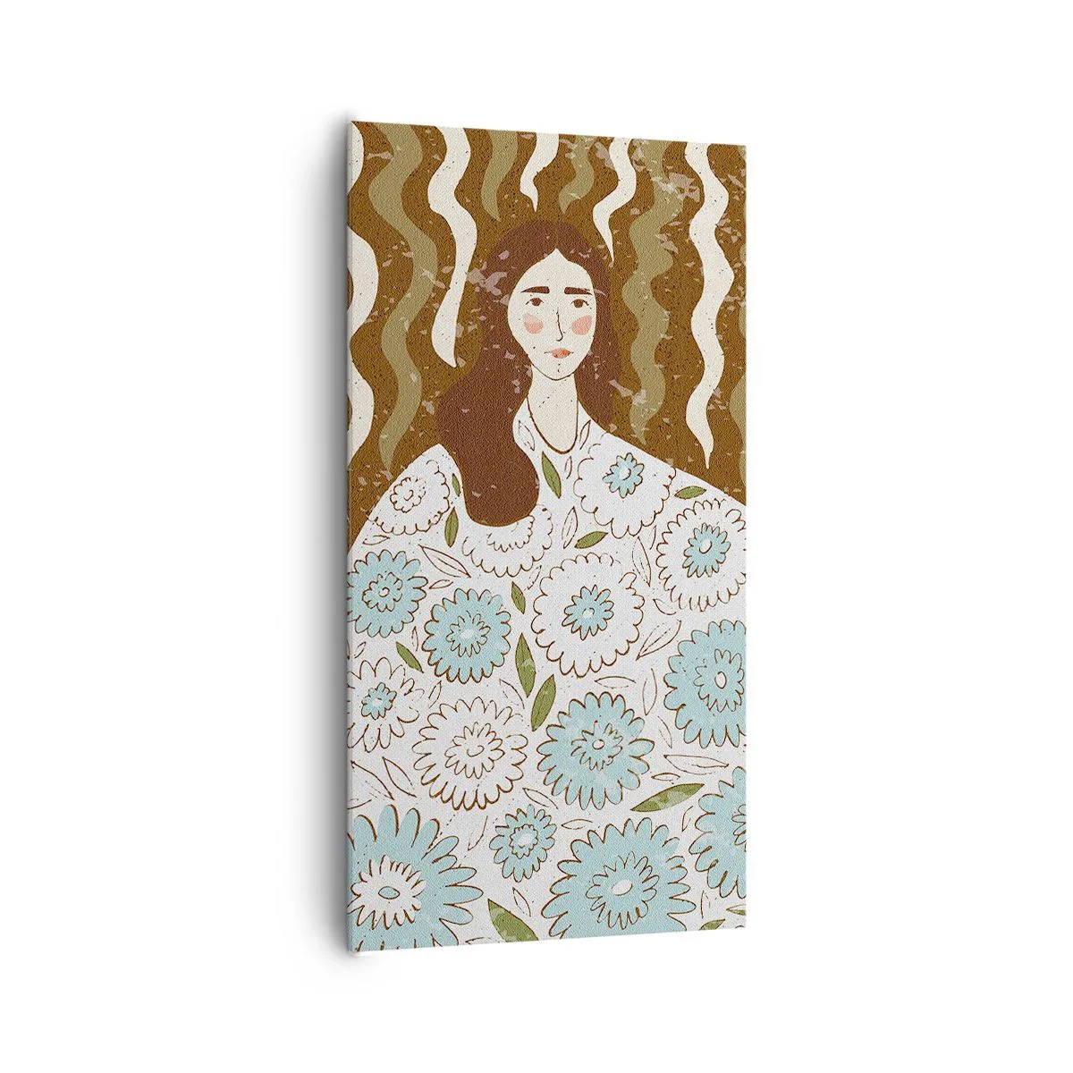 Canvas picture - Portrait in a Flowery Robe - 65x120 cm