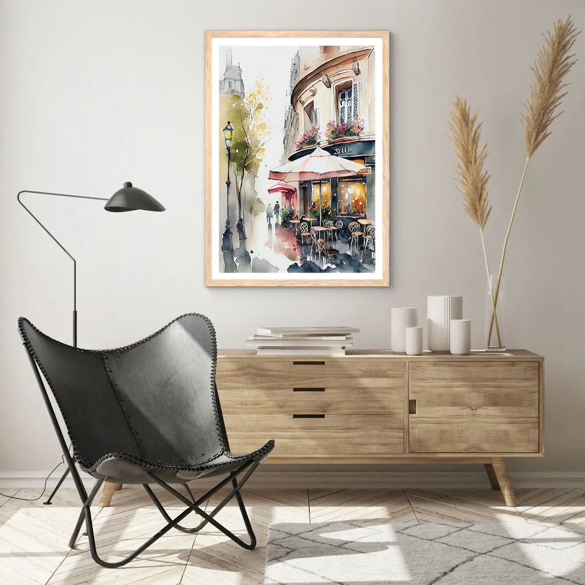 Poster in light oak frame - Morning in Paris - 30x40 cm