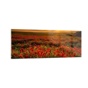Glass picture - In the Meadow, among Flood of Flowers - 140x50 cm