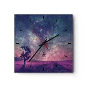 Wall clock - Clock on glass - Under Magical Sky - 40x40 cm