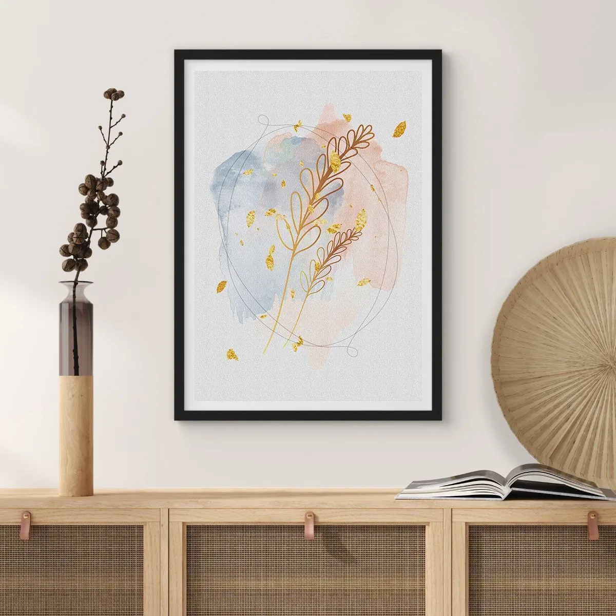 Poster in black frame - Golden Blast - 40x50 cm