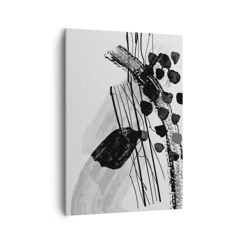 Canvas picture - Black and White Organic Abstraction - 50x70 cm