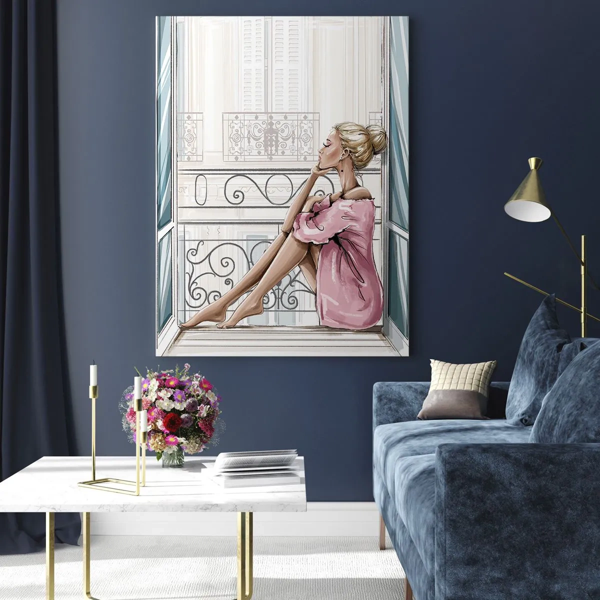 Glass picture - Morning in Paris - 50x70 cm