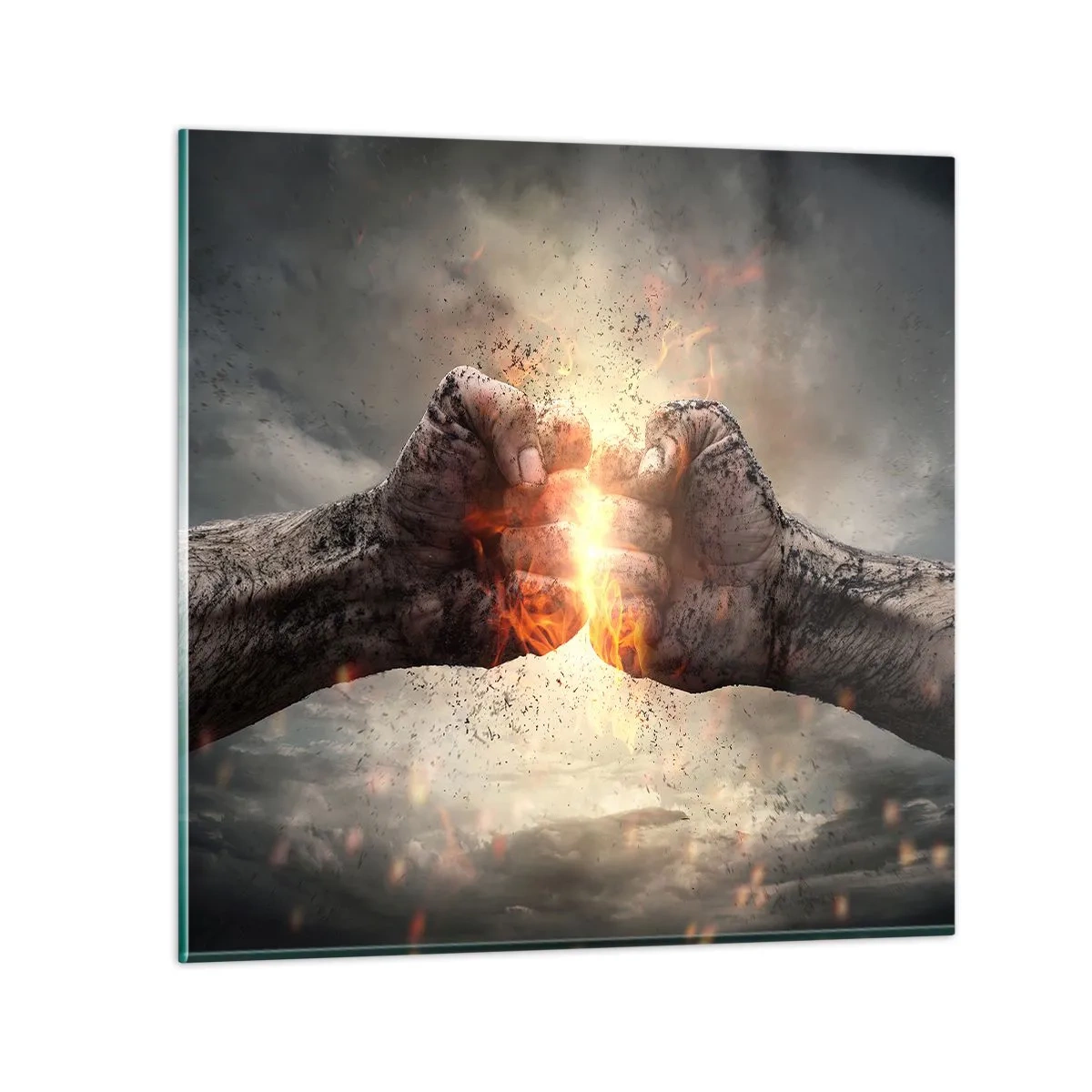 Glass picture - Stand Up and Fight - 30x30 cm