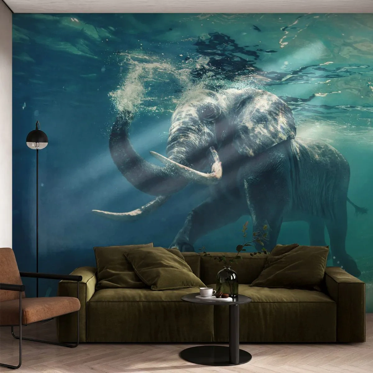 Self-Adhesive Photo Wallpaper Deluxe Sticker - Everyone Likes to Swim - Abstraction, Elephant, Piece - 100x70 cm