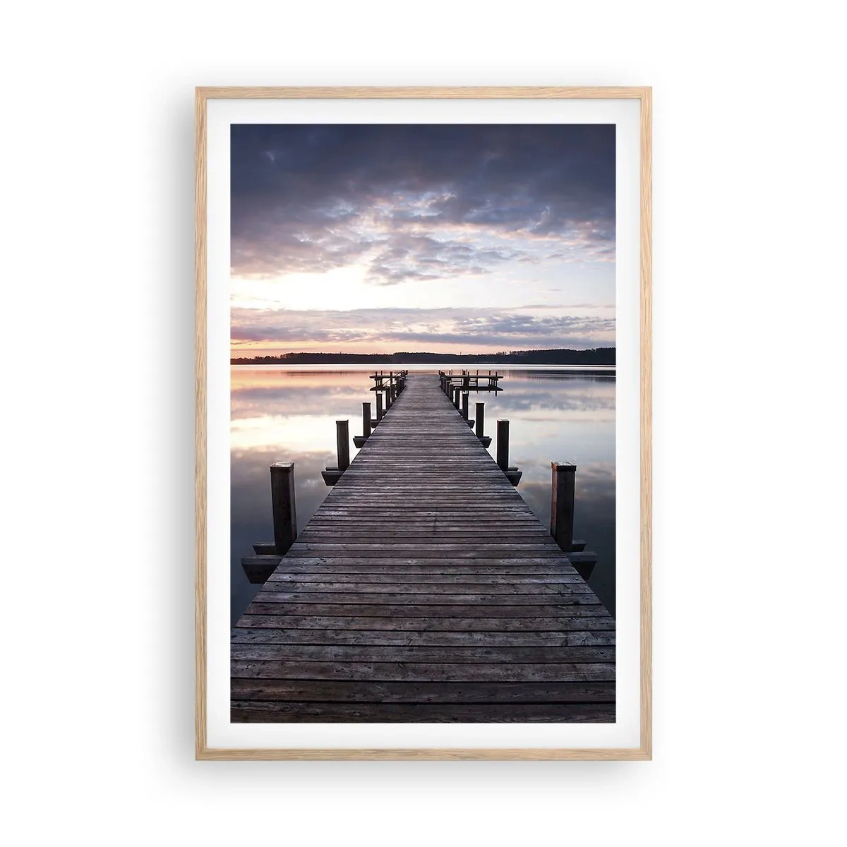 Poster in light oak frame - Quiet Border of Night and Day - 61x91 cm