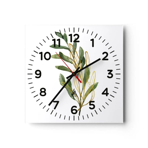 Wall clock - Clock on glass - All that Is Good - 40x40 cm