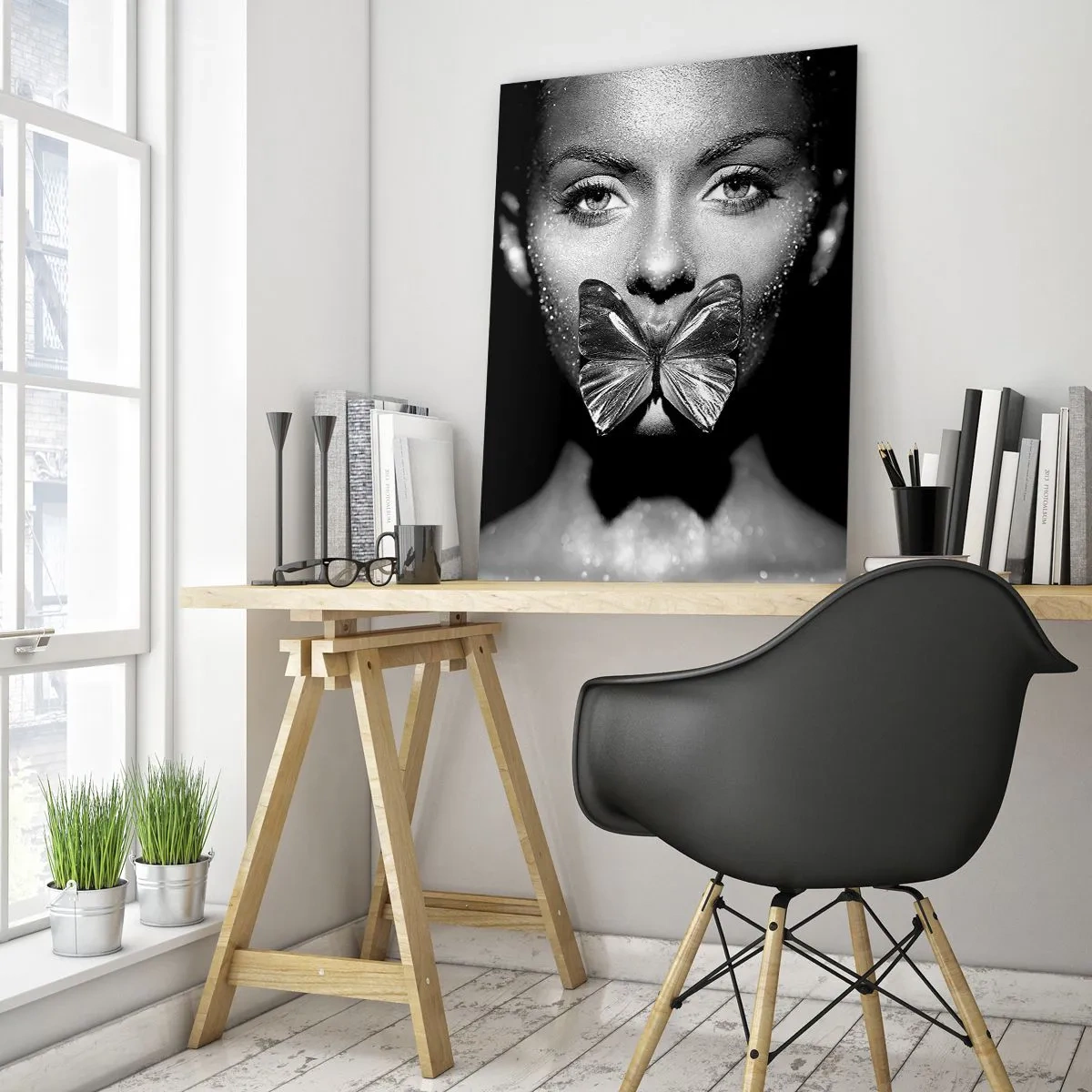 Glass picture - Butterfly Kiss - 50x70 cm