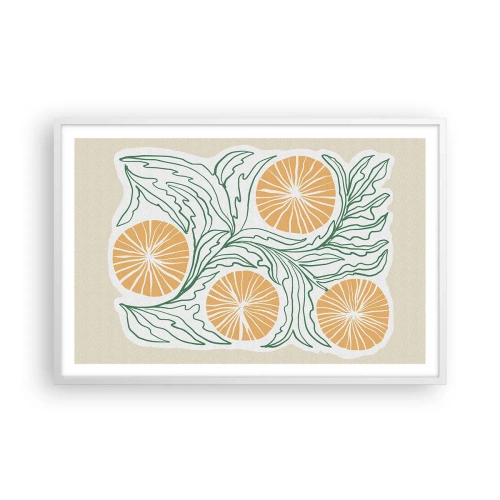 Poster in white frmae - Ethnic with an Abstract Note - 91x61 cm
