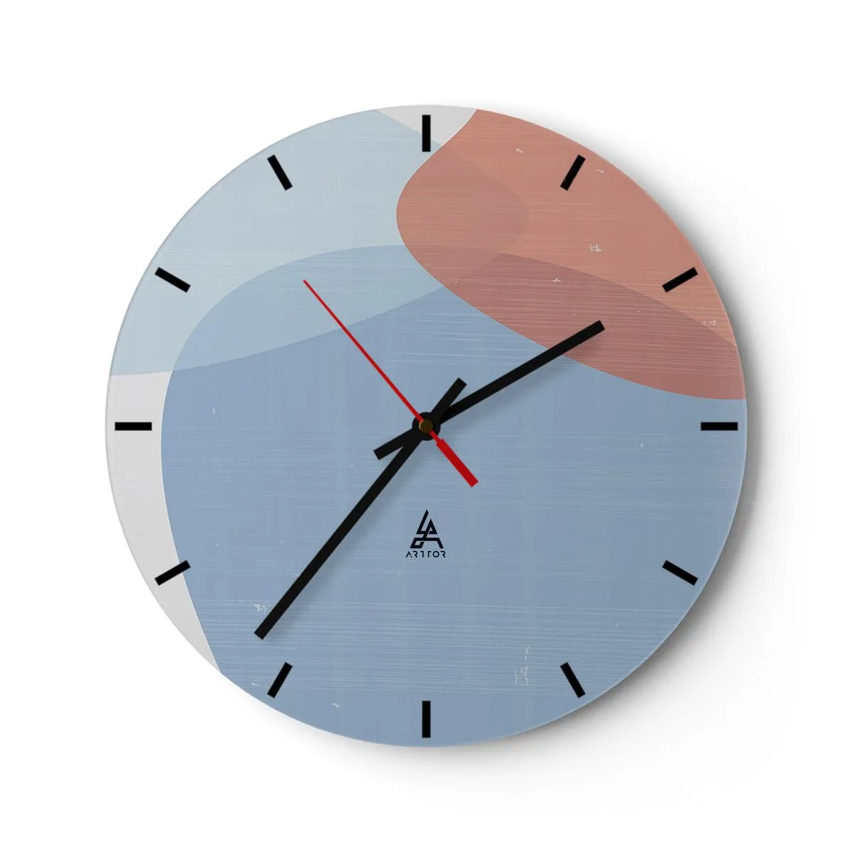 Wall clock - Clock on glass - Pastel Relations - 40x40 cm