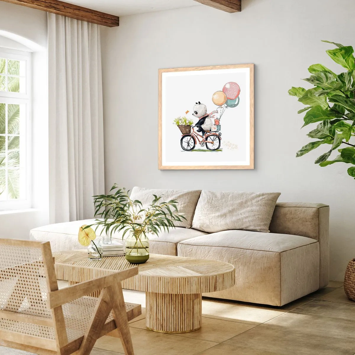 Poster in light oak frame - Lucky Day - 40x40 cm