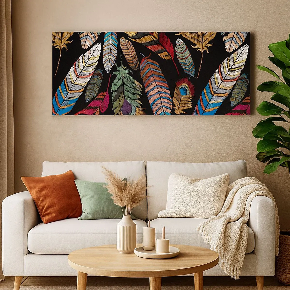 Canvas picture - Bird Carnival - 100x40 cm