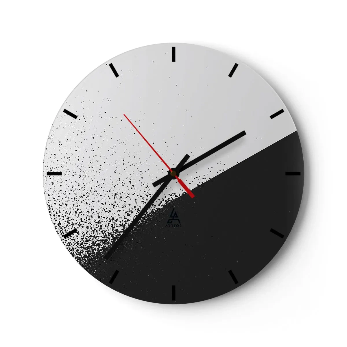 Wall clock - Clock on glass - Faster and More - 40x40 cm