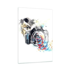 Glass picture - In the Eye of the Lens - 80x120 cm