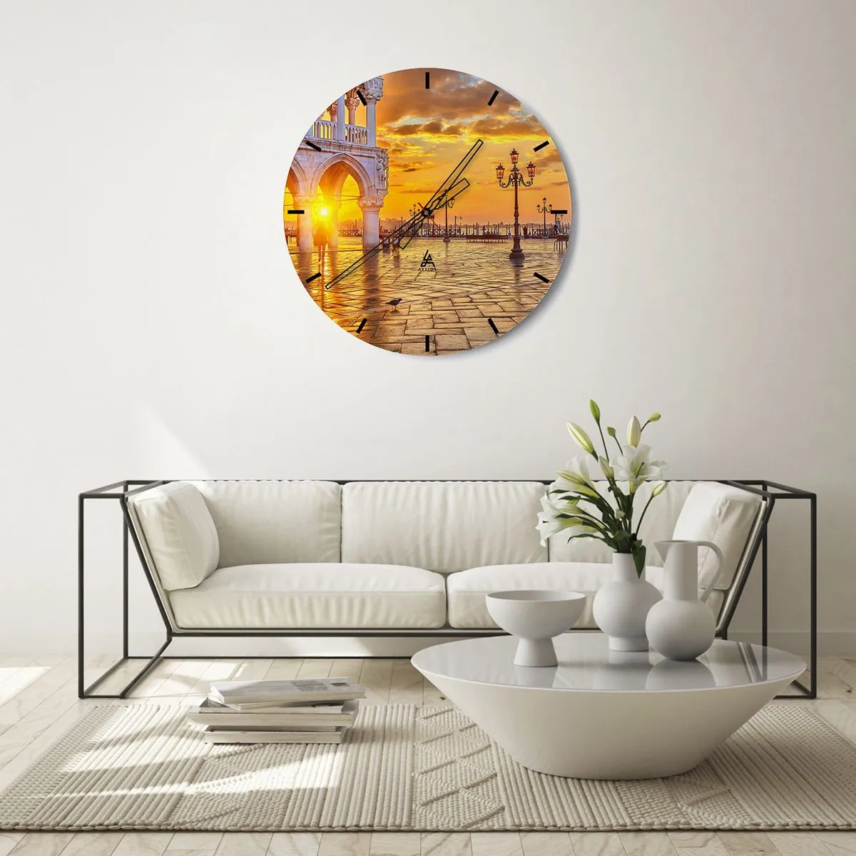 Wall clock - Clock on glass - Where Is Everybody? - 40x40 cm