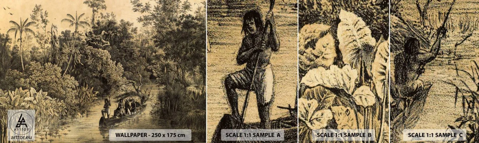 Photo Wallpaper Sample Standard Eco - Journey to the Spring - Jungle, Amazonia, Tropics - 100x30 cm