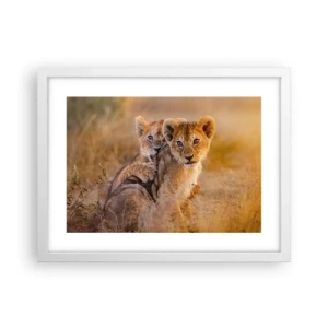Poster in white frmae - Do Not Disturb! We Are Playing - 40x30 cm