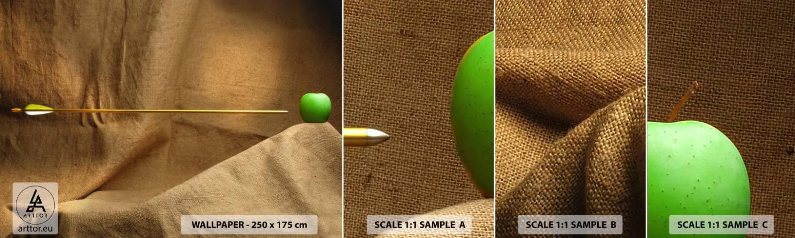 Photo Wallpaper Sample Standard Eco - Calling Wihelm Tell Spirit - Graphics, Abstraction, Archery Arrow - 100x30 cm