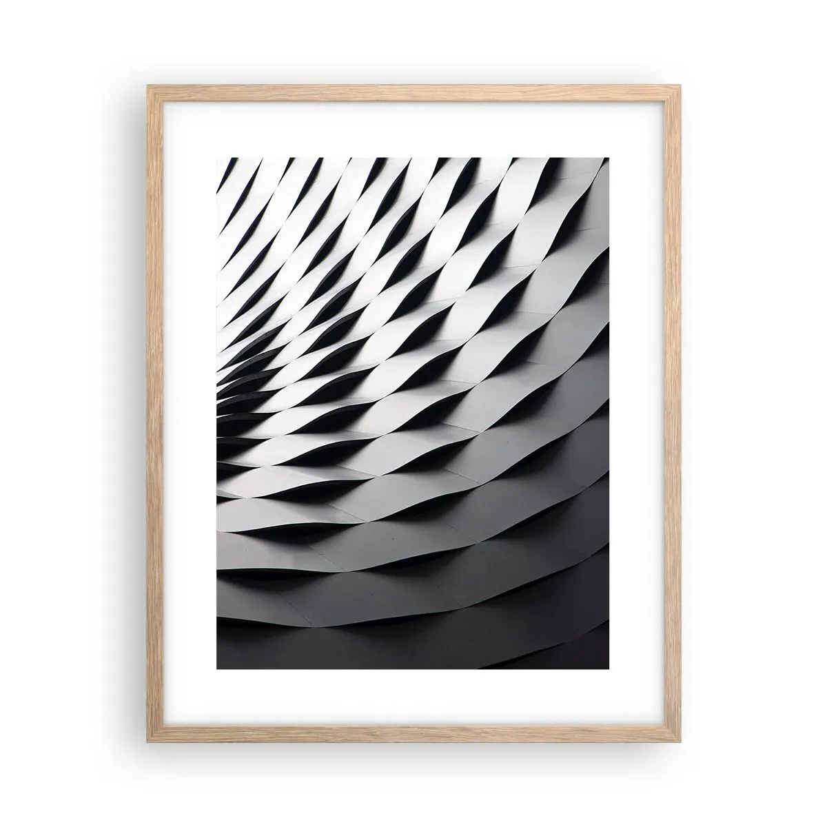 Poster in light oak frame - On the Surface of the Wave - 40x50 cm