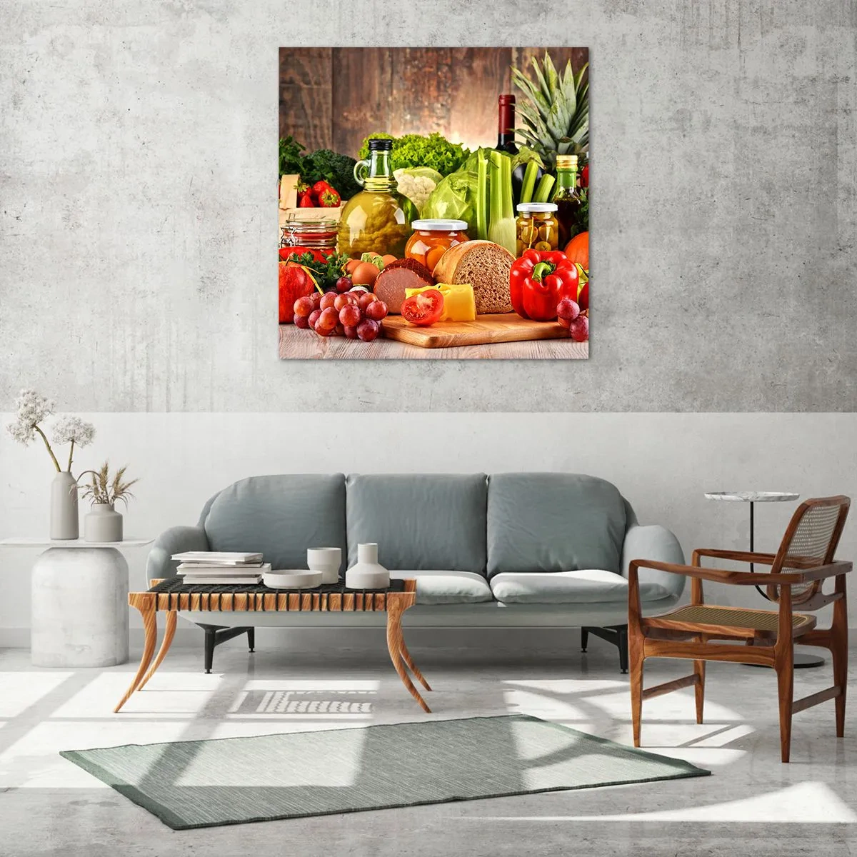 Glass picture - Smoked, Baked, Marinated - 70x70 cm