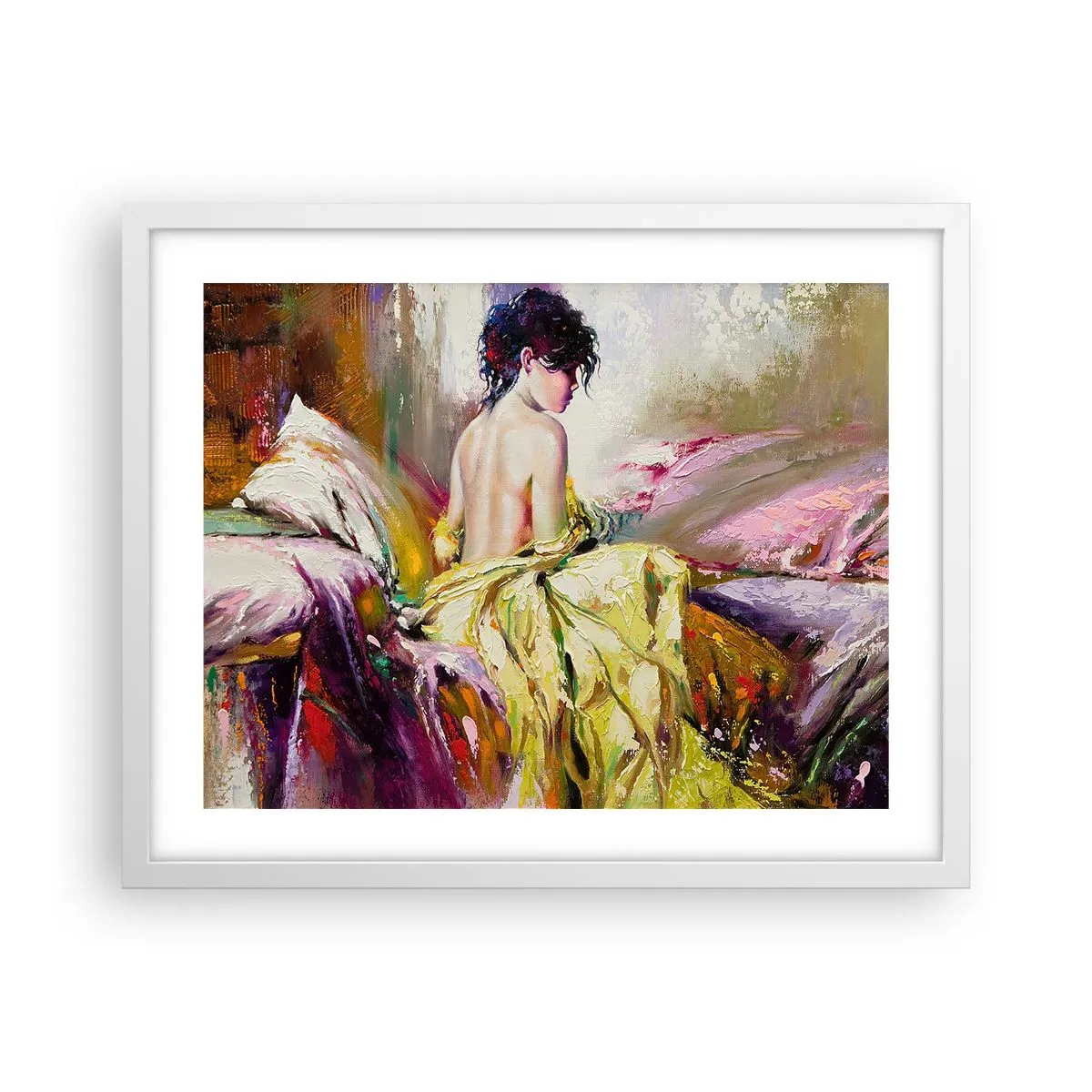Poster in white frmae - Graceful in Yellow - 50x40 cm