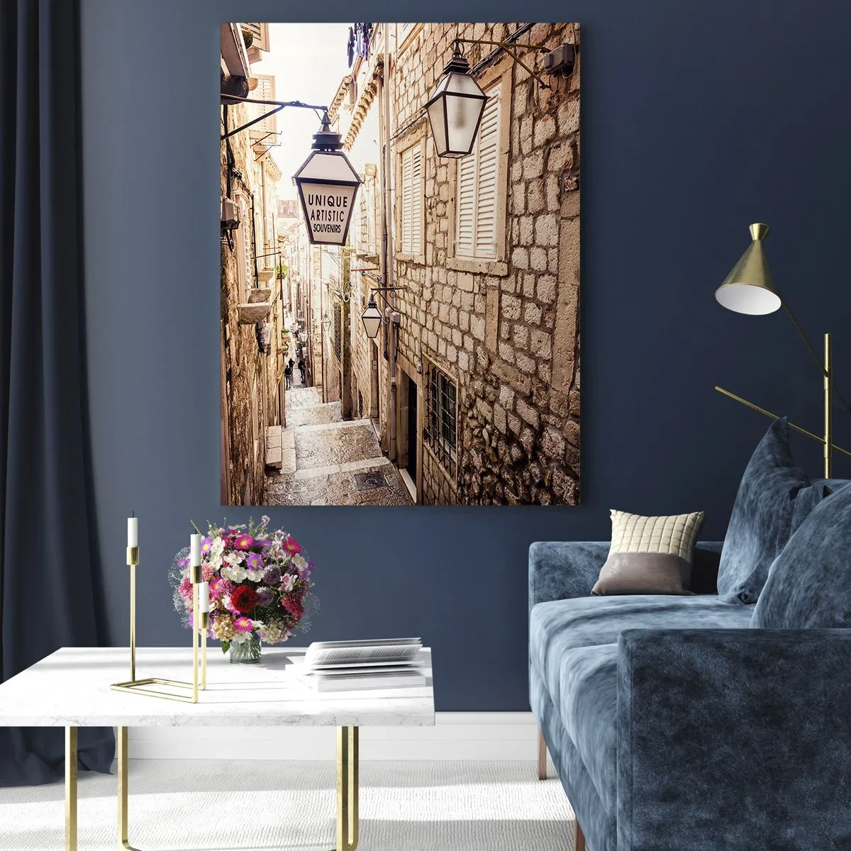 Glass picture - Charming Alley - 70x100 cm
