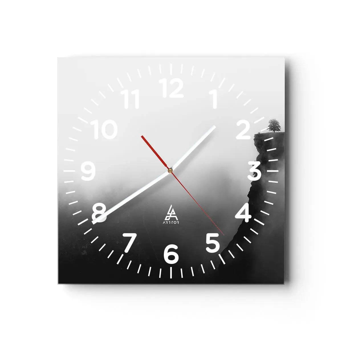 Wall clock - Clock on glass - On the Edge of the World - 40x40 cm