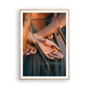 Poster in light oak frame - Connected with Nature - 70x100 cm