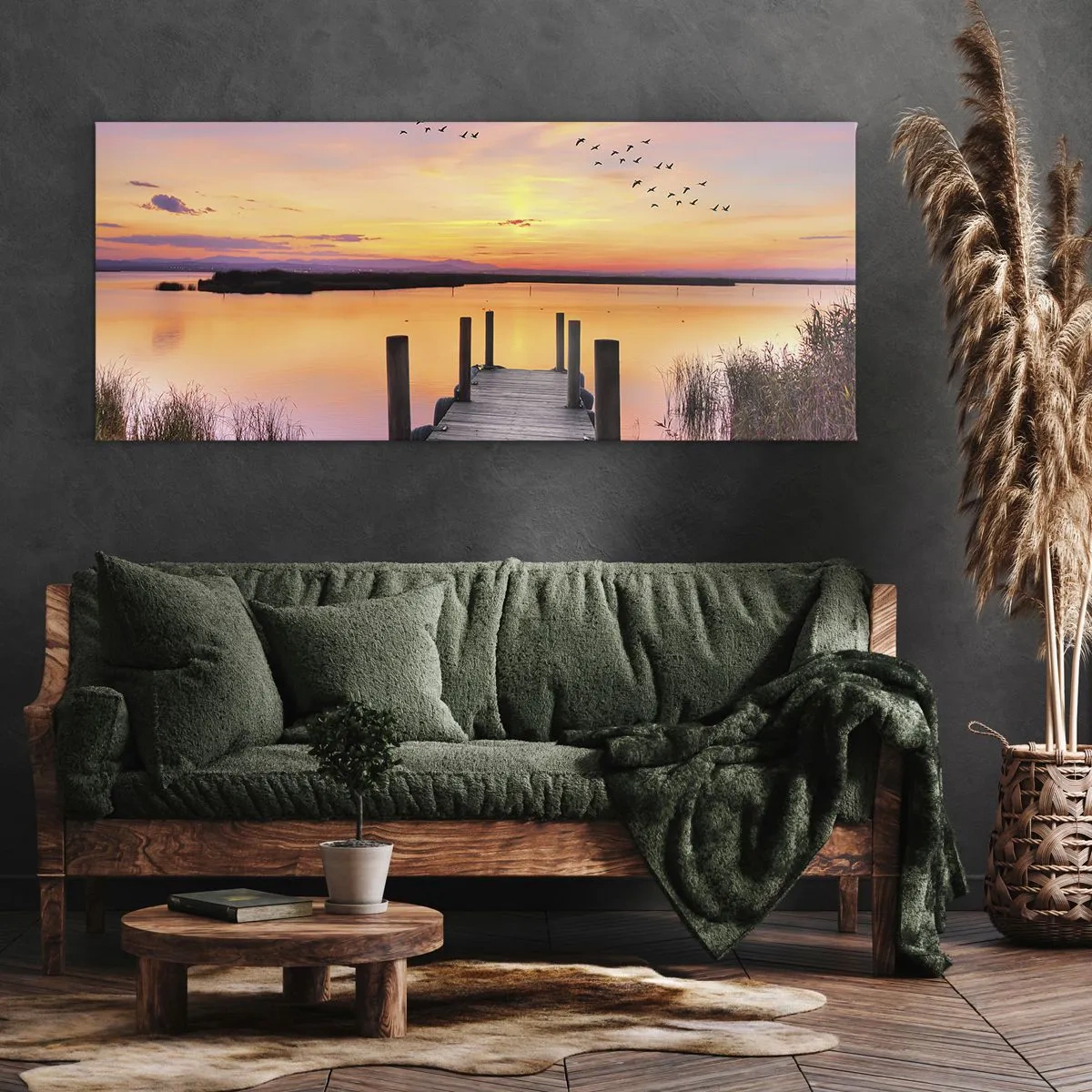 Canvas picture - Violet Quiet Dawn - 120x50 cm