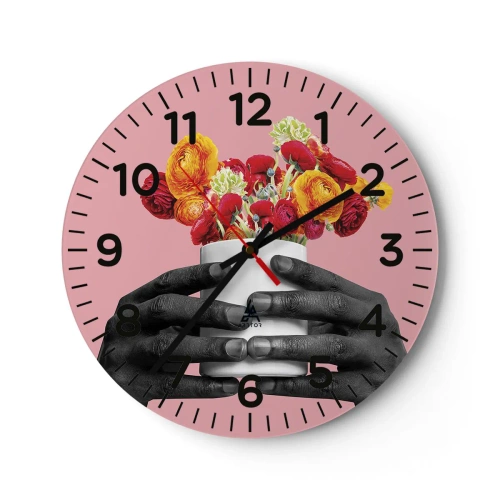 Wall clock - Clock on glass - Apotheosis of Life - 40x40 cm