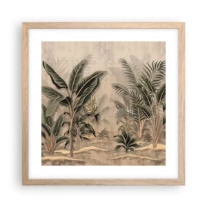 Poster in light oak frame - Engraving in Colonial Style - 40x40 cm