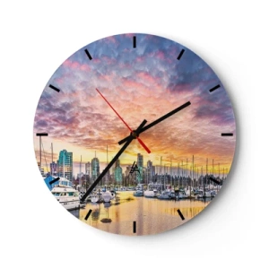 Wall clock - Clock on glass - City of a Thousand Sailors - 40x40 cm