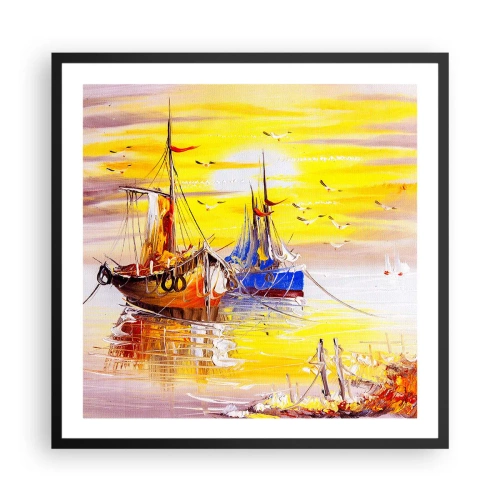 Poster in black frame - Deserved Rest in Port - 60x60 cm