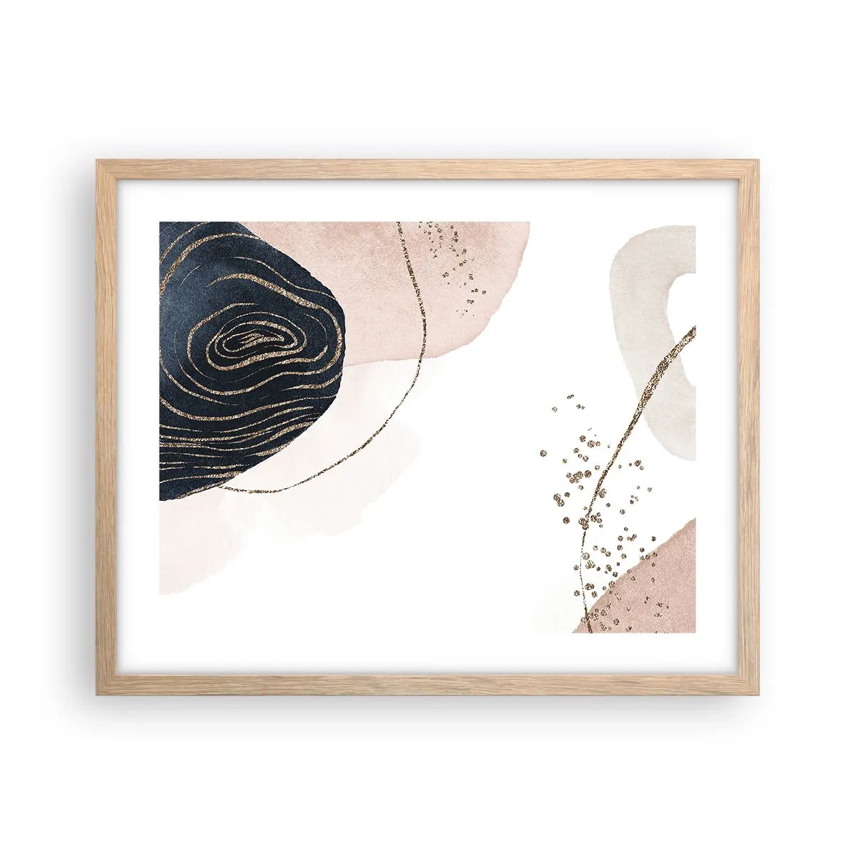 Poster in light oak frame - Everything Flows - 50x40 cm