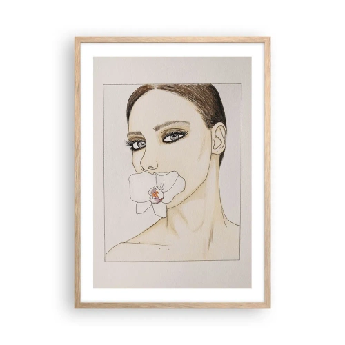 Poster in light oak frame - Symbol of Elegance and Beauty - 50x70 cm