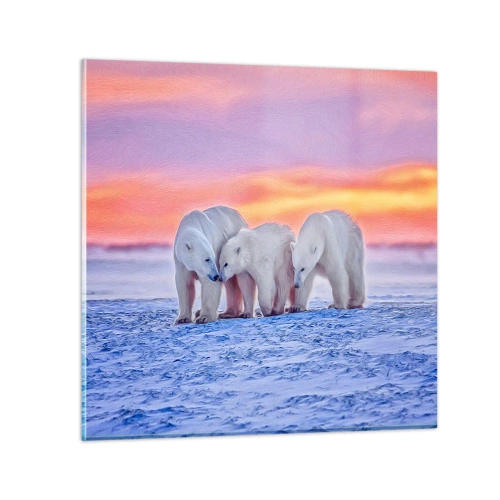 Glass picture - Family Warmth Is Enough - 70x70 cm
