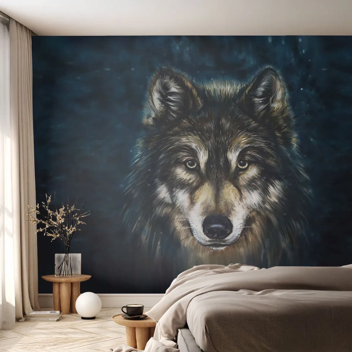 Self-Adhesive Photo Wallpaper Deluxe Sticker - Alpha? And Omega - Wolf, Animals, Painting - 250x175 cm