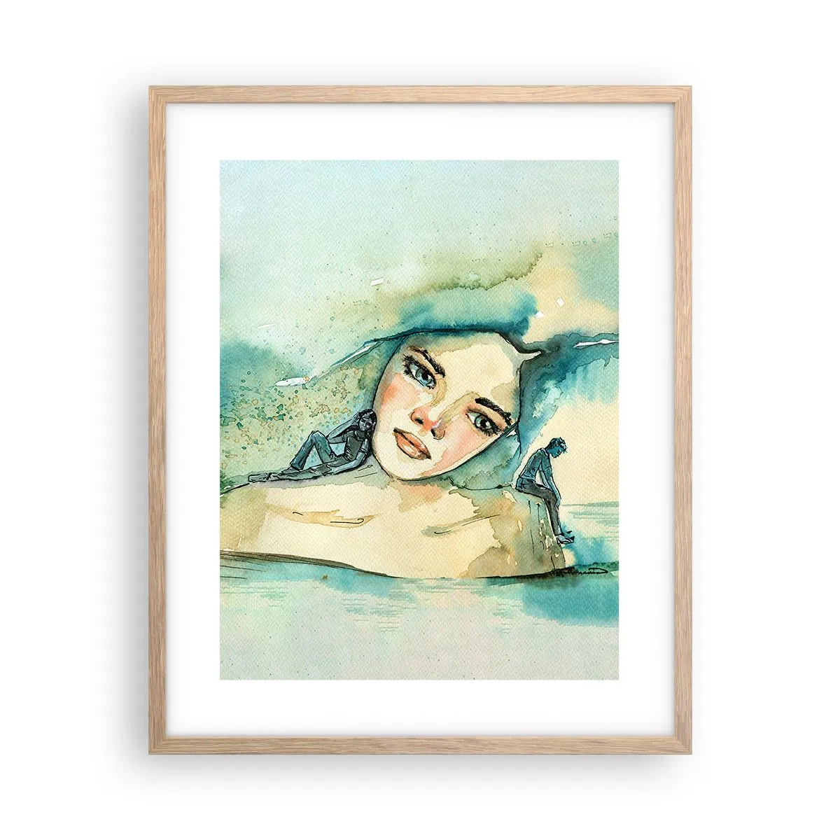 Poster in light oak frame - Am I Blue? - 40x50 cm