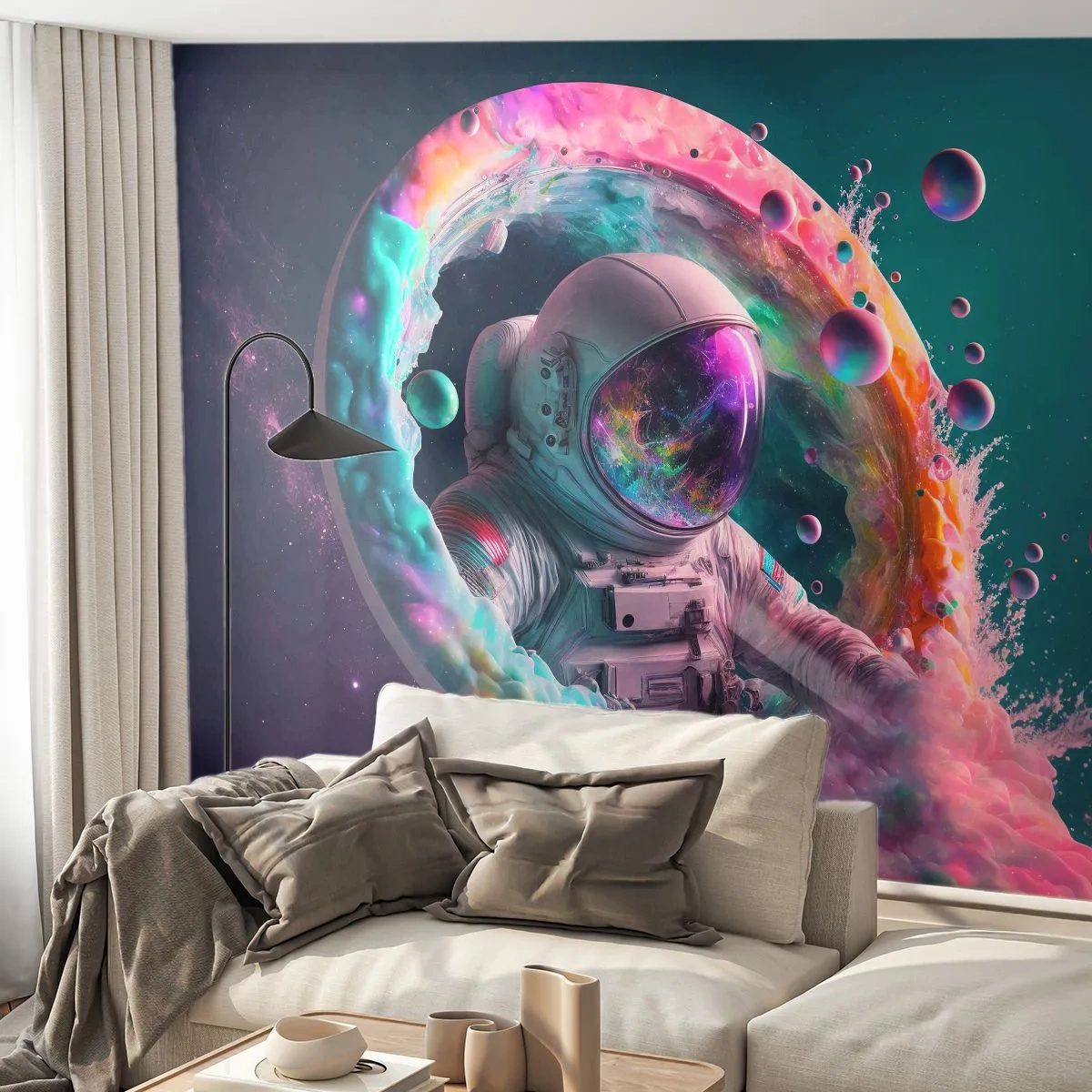 Photo Wallpaper Standard Eco - Star Gate - Astronaut, Galaxy, Futuristic - 350x256 cm