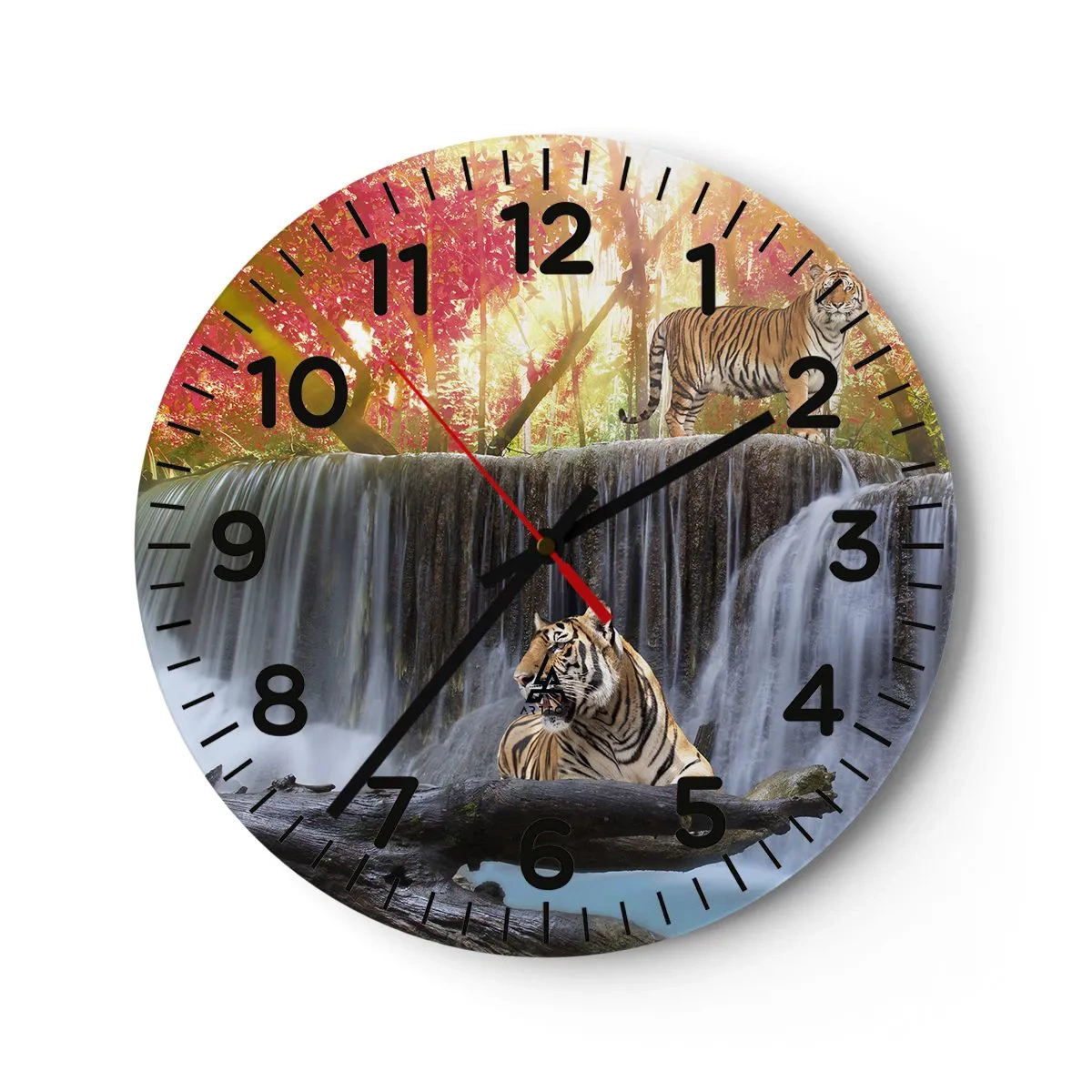 Wall clock - Clock on glass - Surrealistic Landscape  - 40x40 cm