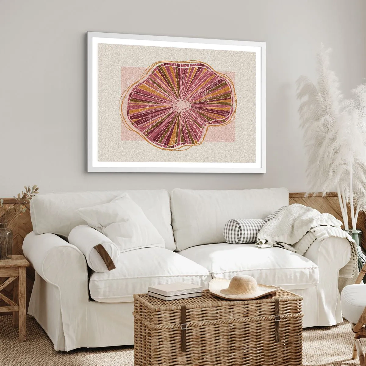 Poster in white frmae - Radial Abstract - 40x30 cm
